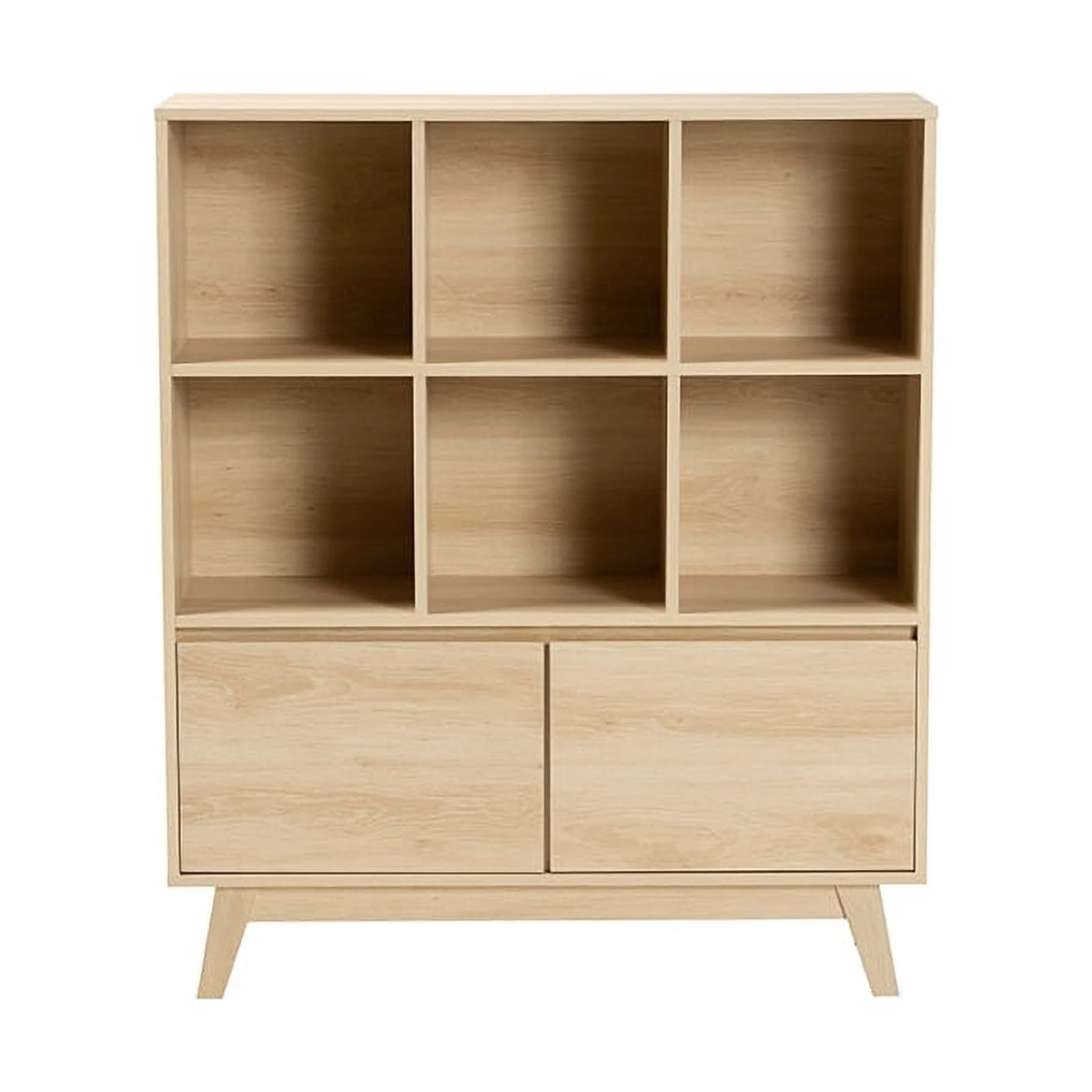 Oak Brown Finished Wood Bookshelf R79370