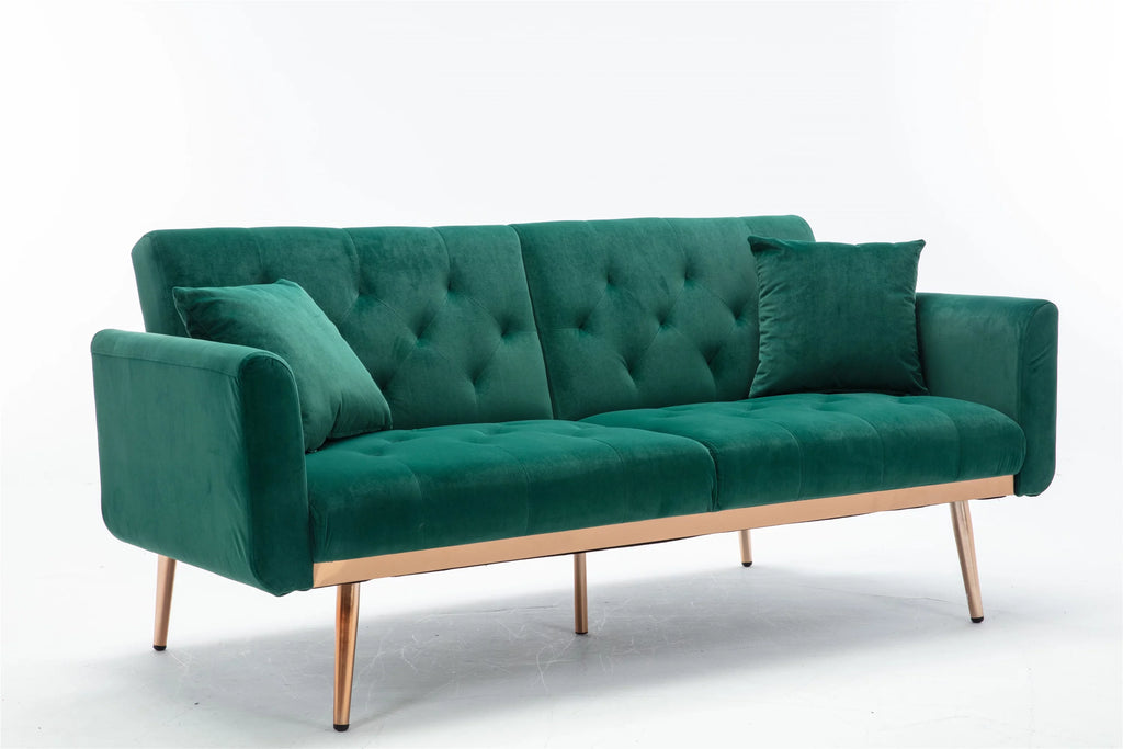 Velvet Accent Sofa with Rose Gold Metal Feet B685