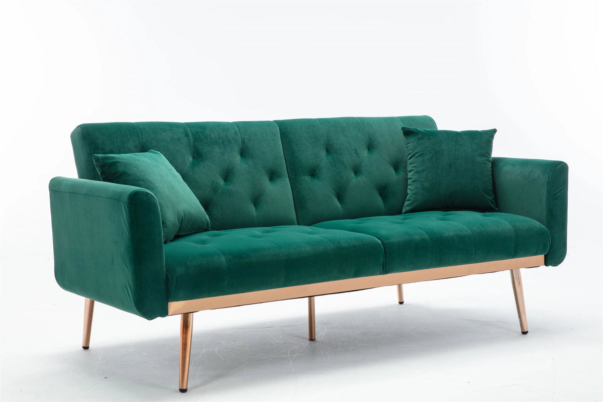 Velvet Accent Sofa with Rose Gold Metal Feet B685