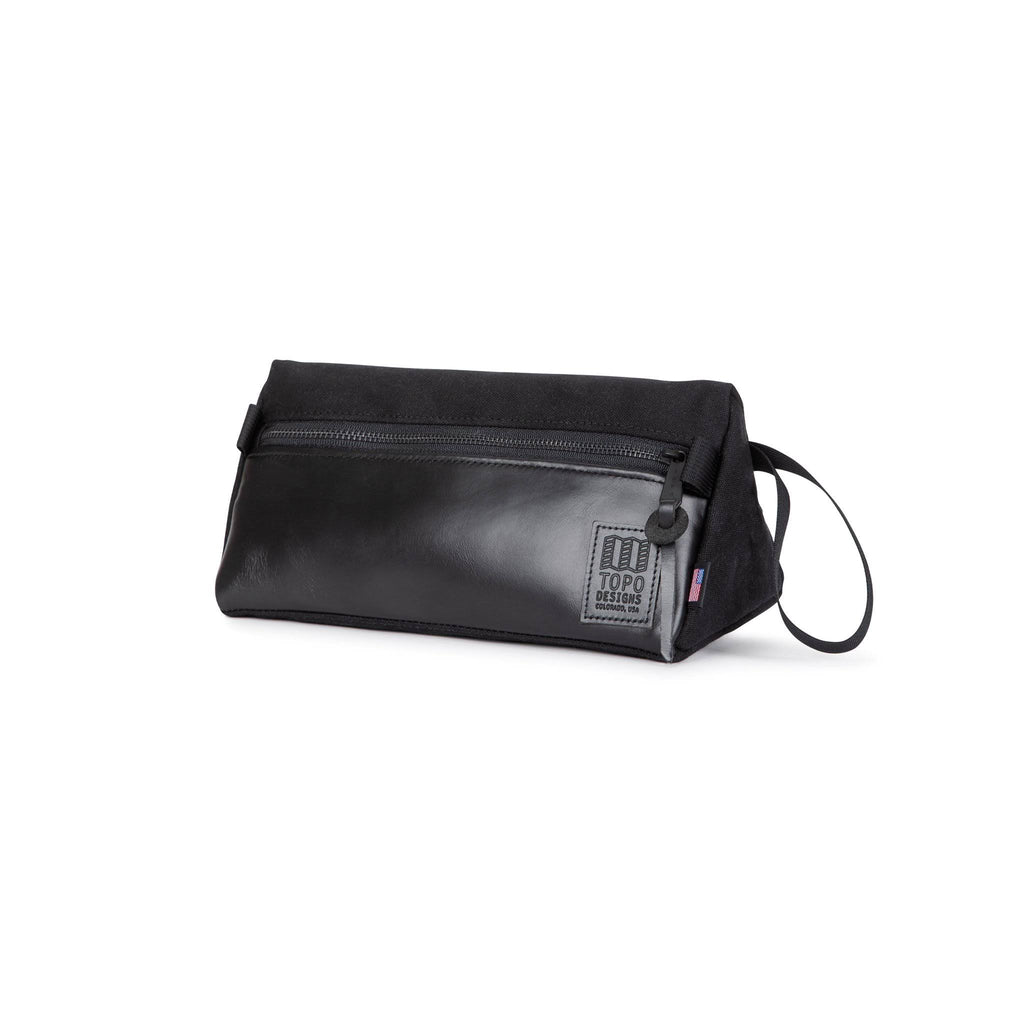 Black Canvas Dopp Kit with Black Leather D450458
