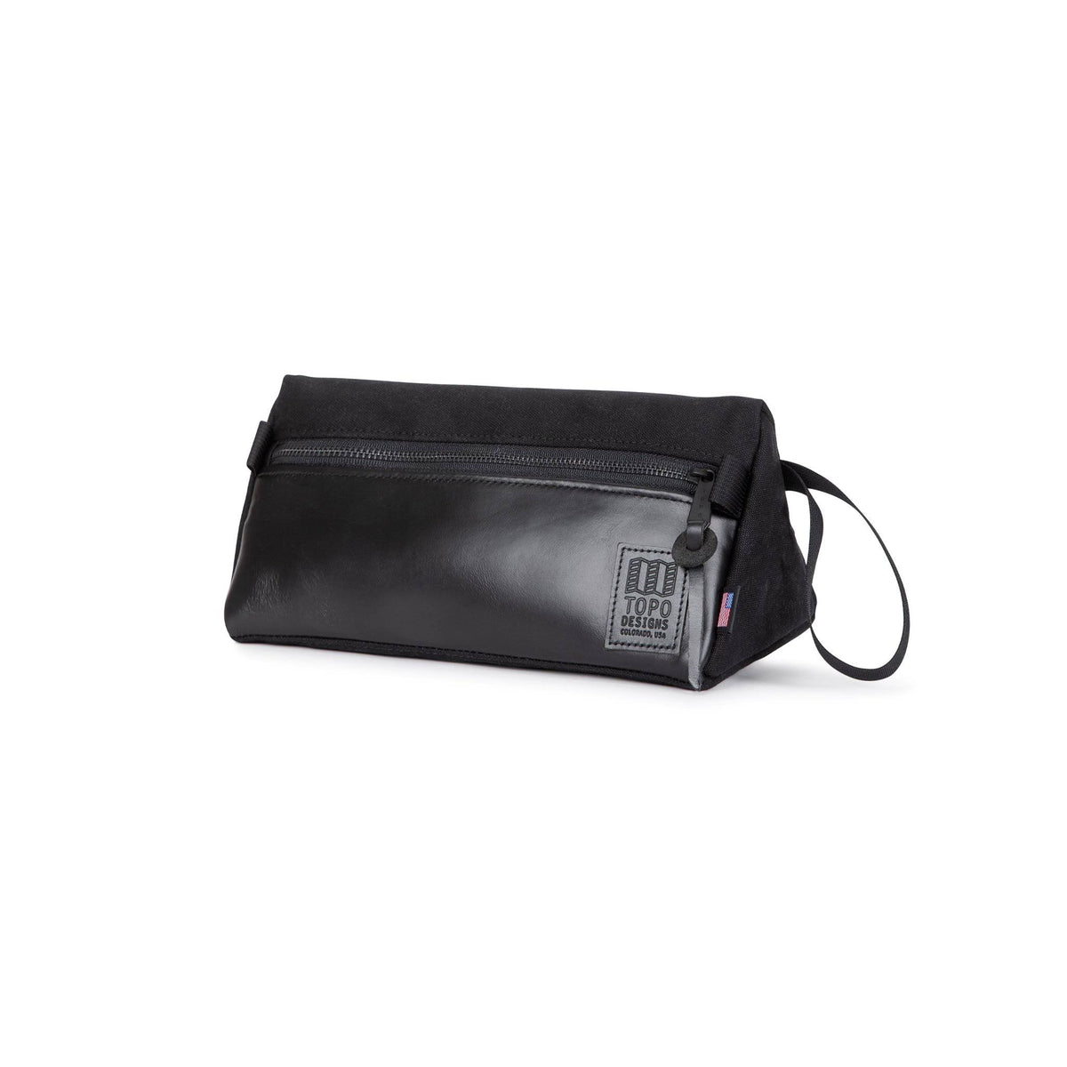 Black Canvas Dopp Kit with Black Leather D450458