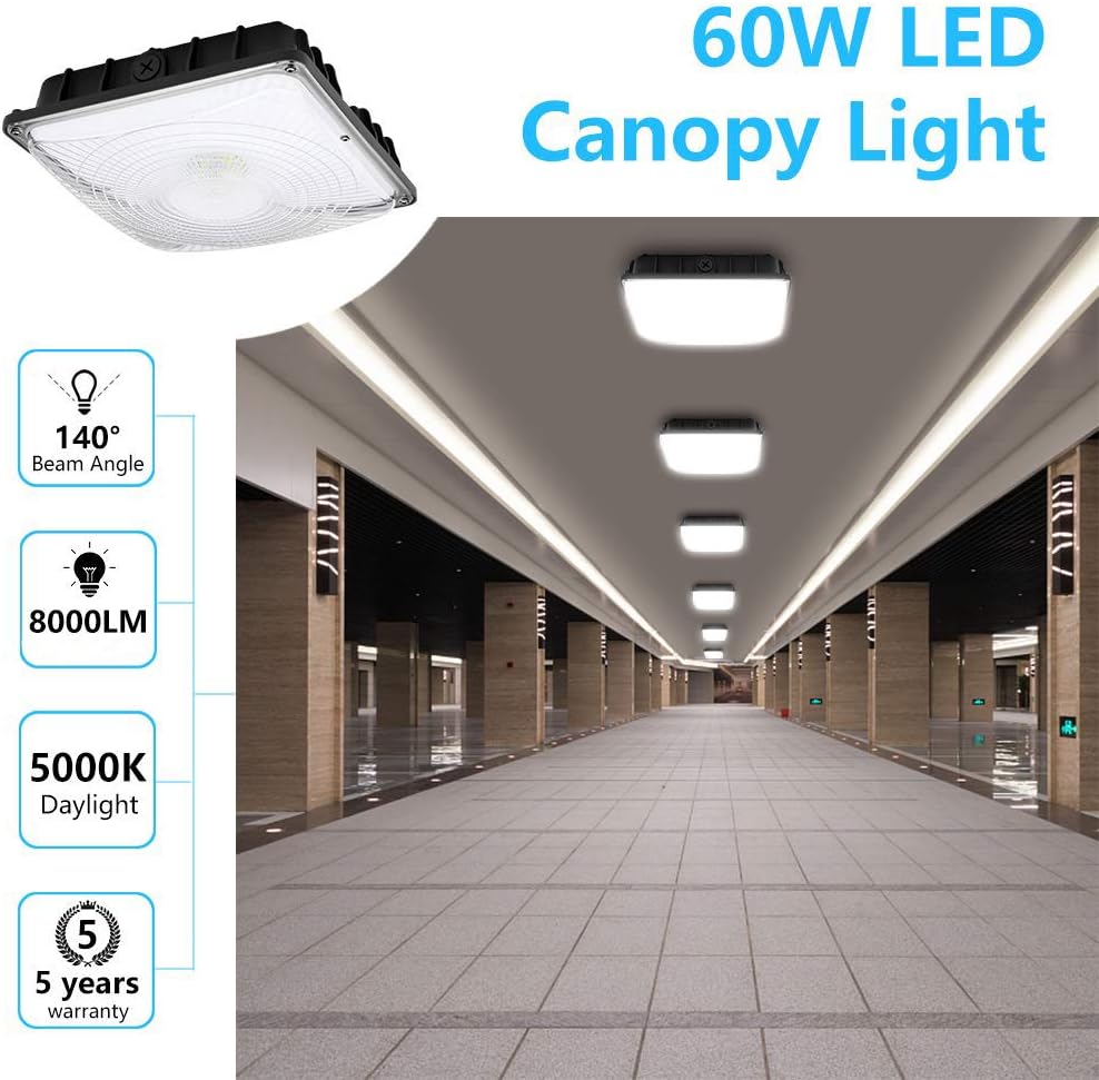 60W 5000K 8000 Lumens Waterproof LED Canopy Light Z67552