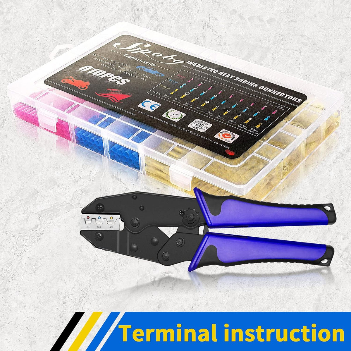 810PCS Heat Shrink Connectors Kit D867