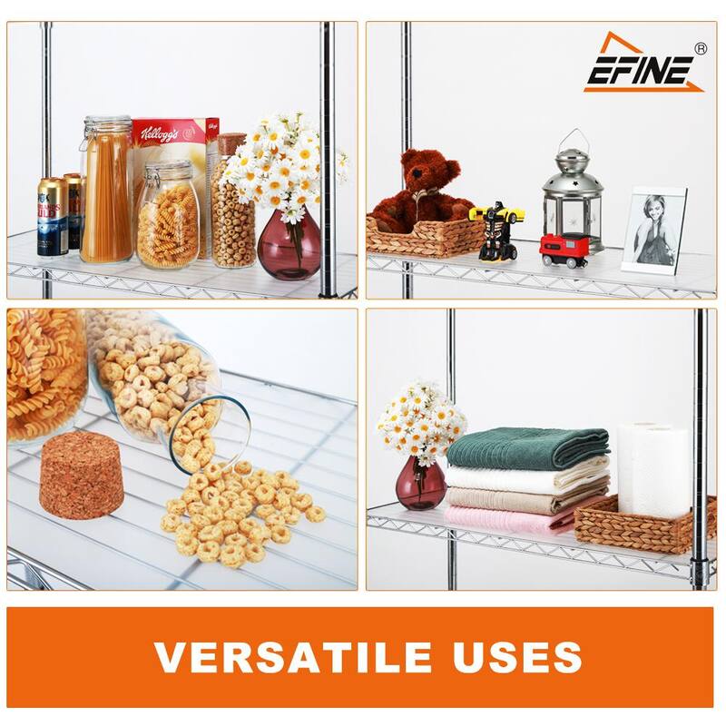 5-Tier Rolling Metal Wire Storage Shelving Unit G595406