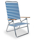 Folding Beach Arm Chair Blue White Stripe S51223
