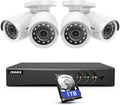 5MP Wired Security Camera System, 8CH DVR with 1 TB Hard Drive and 4 1080p Weatherproof Bullet Cameras U7925