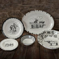 14-Piece Melamine Dinnerware Set Black/White Q12552