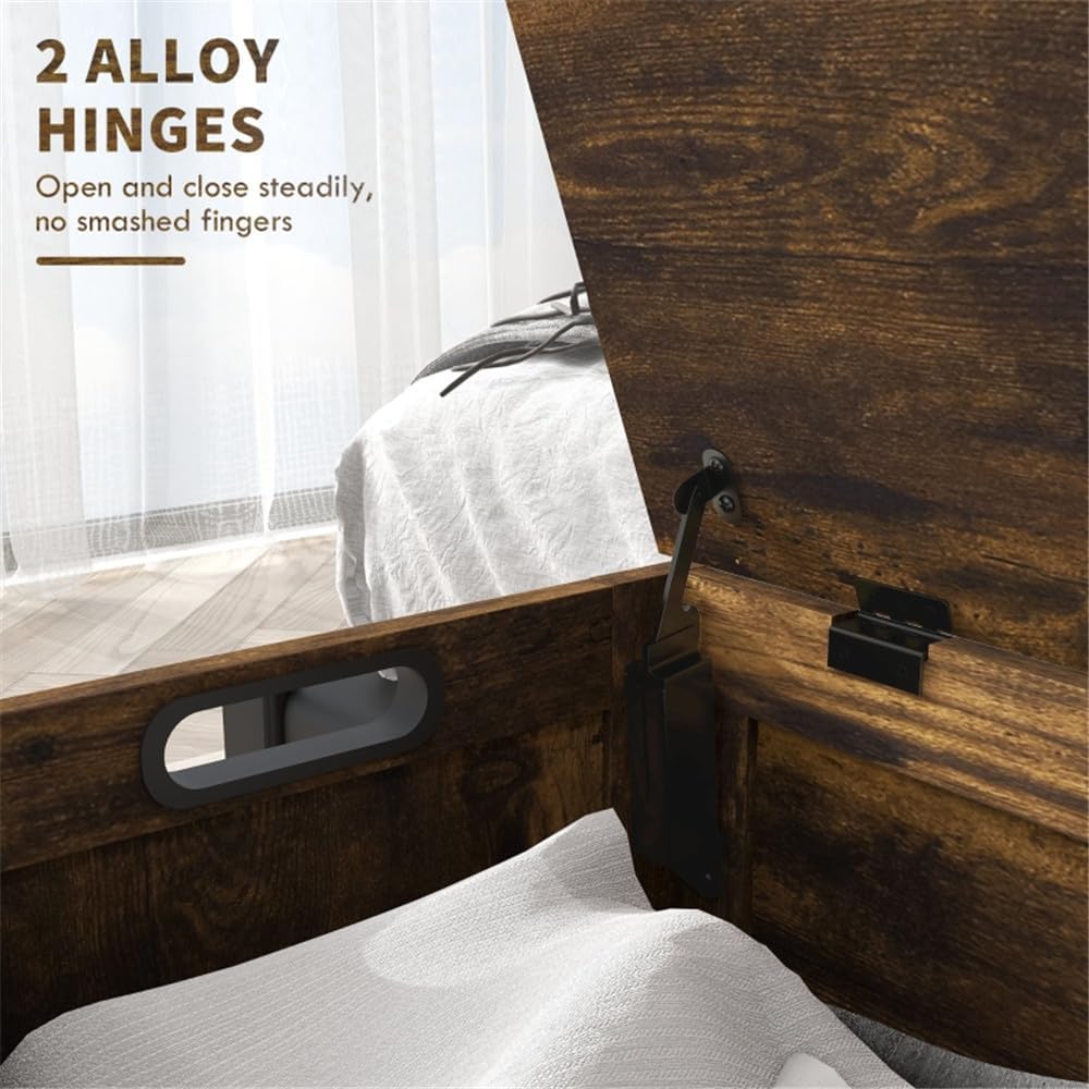 Large Wooden Storage Chest Trunk with Lid, Brown W11627