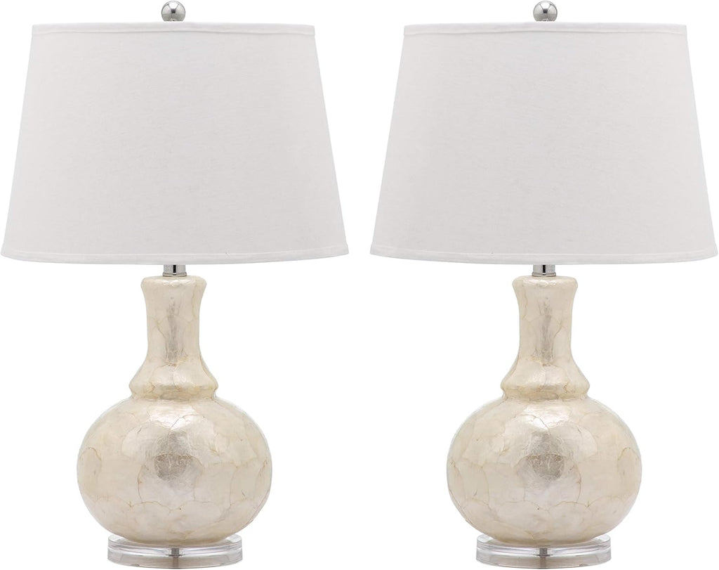 White Capiz Shell Table Lamp Set of 2 L1473