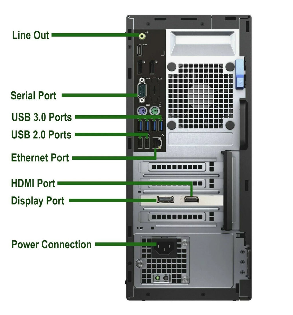 Dell Gaming Tower Desktop PC, Intel Core i5 6th Gen, 16GB DDR4 Ram, 256GB SSD + 2TB HDD, NVIDIA GT 1030 DDR5, WiFi, RGB Keyboard & Mouse, Windows 10 Pro Refurbished C6536