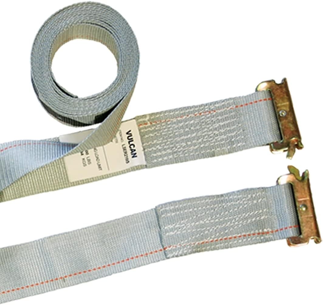 Ratchet Strap for E Track, 16 Foot, 6 Pack, Gray, 1,333 Pound Safe Working Load H74758