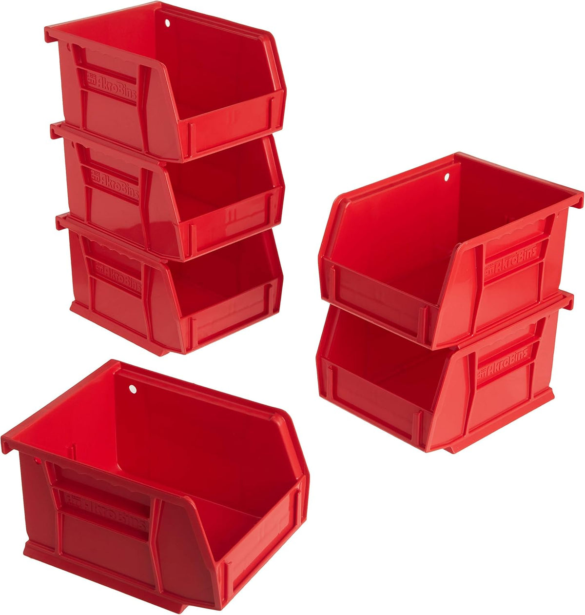 Plastic Storage Bin Hanging Stacking Containers, Black, 24-Pack Pack of 2 G319581