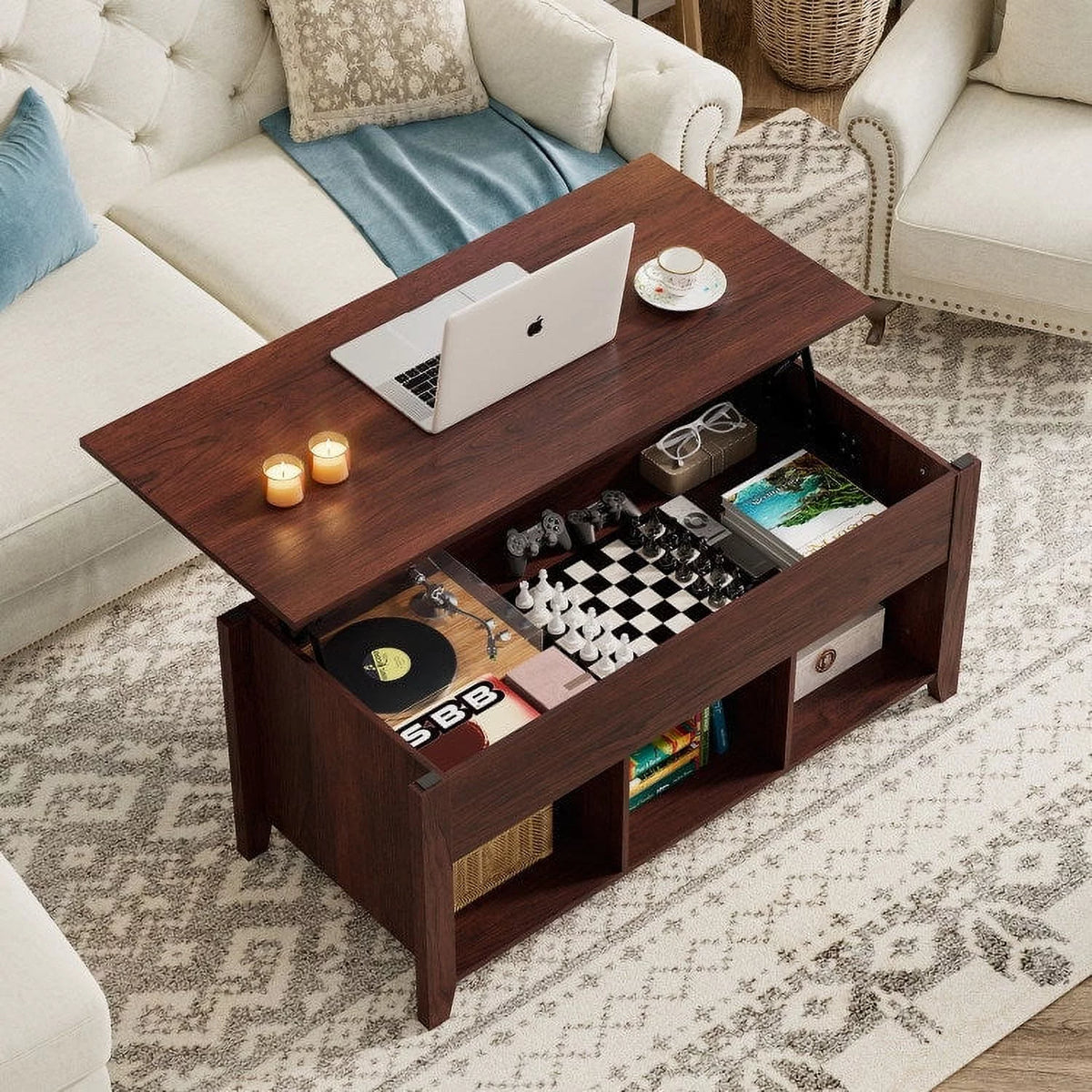 Lift Top Coffee Table with Storage T532