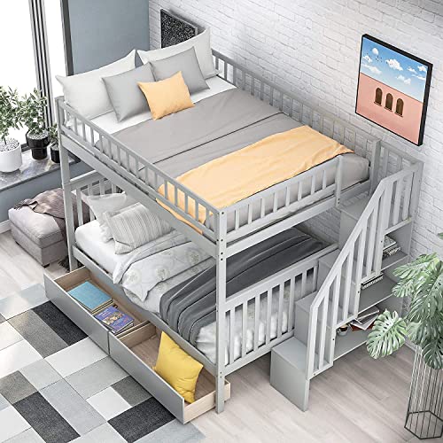 Queen Size Murphy Bed with Storage Drawer and Charging Station E845