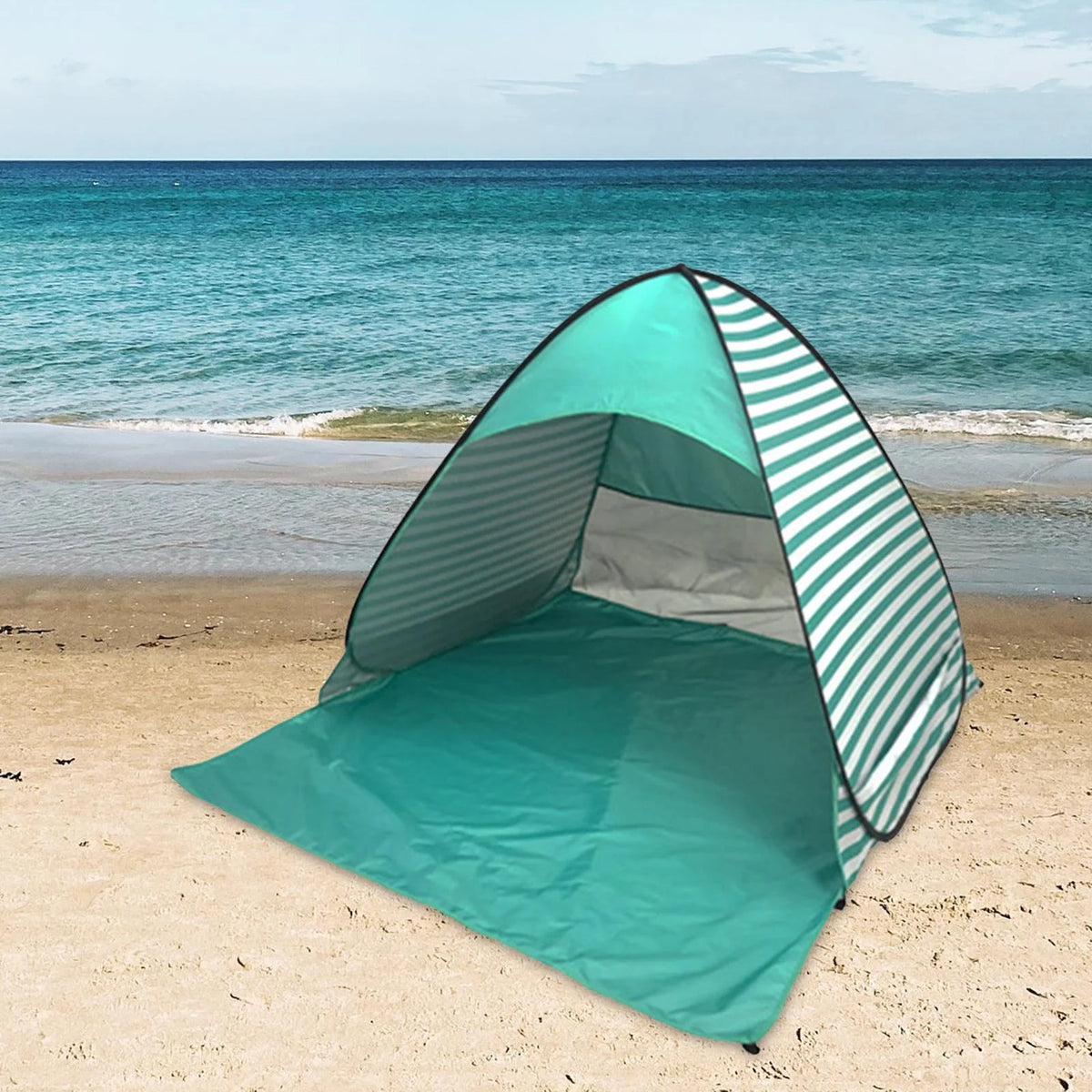 Green Stripes Automatic Beach Tent U735