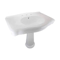White China Pedestal Sink with Overflow A758605