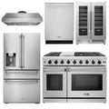 48 Propane Gas Range, Range Hood, Refrigerator with Water and Ice Dispenser, Dishwasher & Wine Cooler W1161