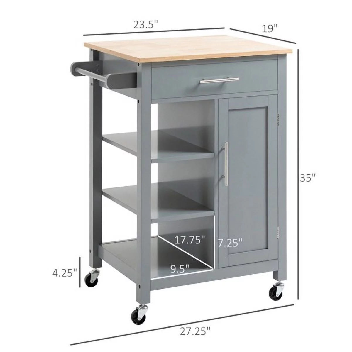 Kitchen Island Cart on Wheels W36691