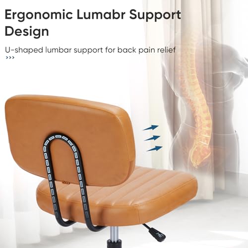 Deep Brown Height Adjustable PU Leather Swivel Office Chair I4878