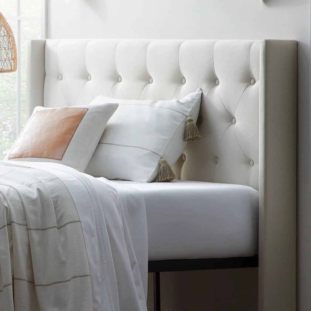 King Cal King Cream Upholstered Headboard P218