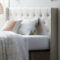 King Cal King Cream Upholstered Headboard P218
