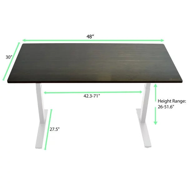 Black 48x30" Adjustable Height Electric Standing Desk H609