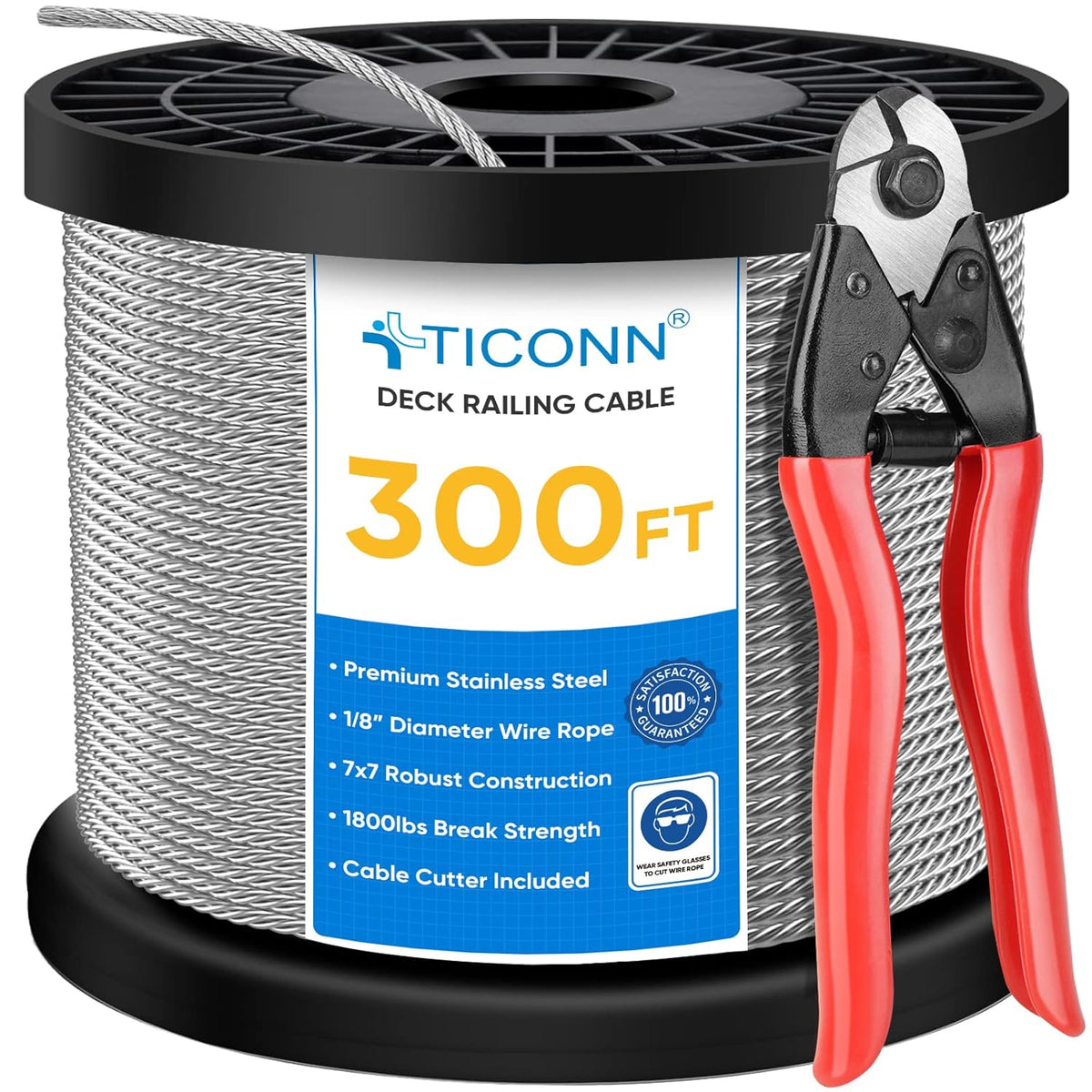 1/8 300ft Stainless Steel Wire Rope Aircraft Cable H50250