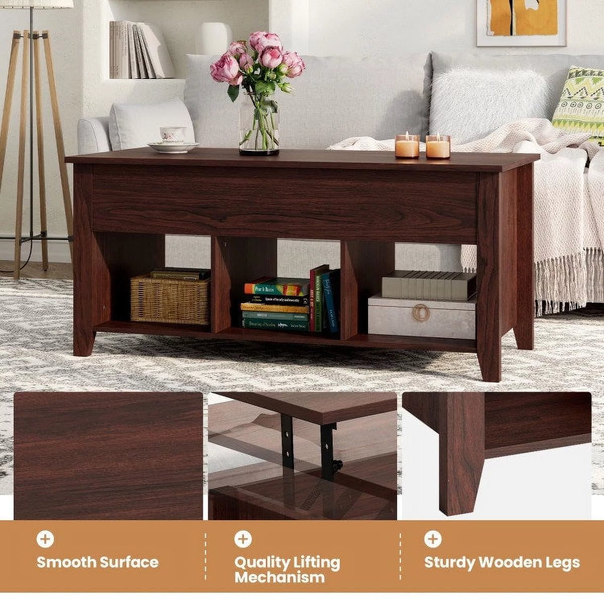 Lift Top Coffee Table with Storage T532