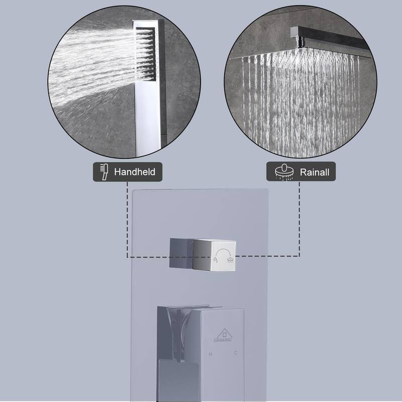 10 in. Wall Mount Dual Shower Heads with Hand Shower Faucet in Chrome G31768