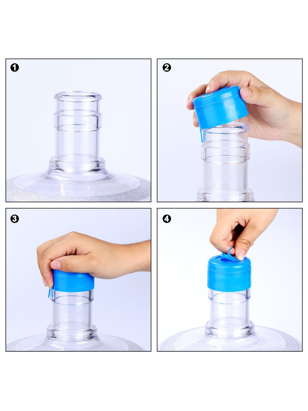 20 Pieces Non Spill 55 mm Water Jug Caps with 1 Piece Bottle Handle O7280
