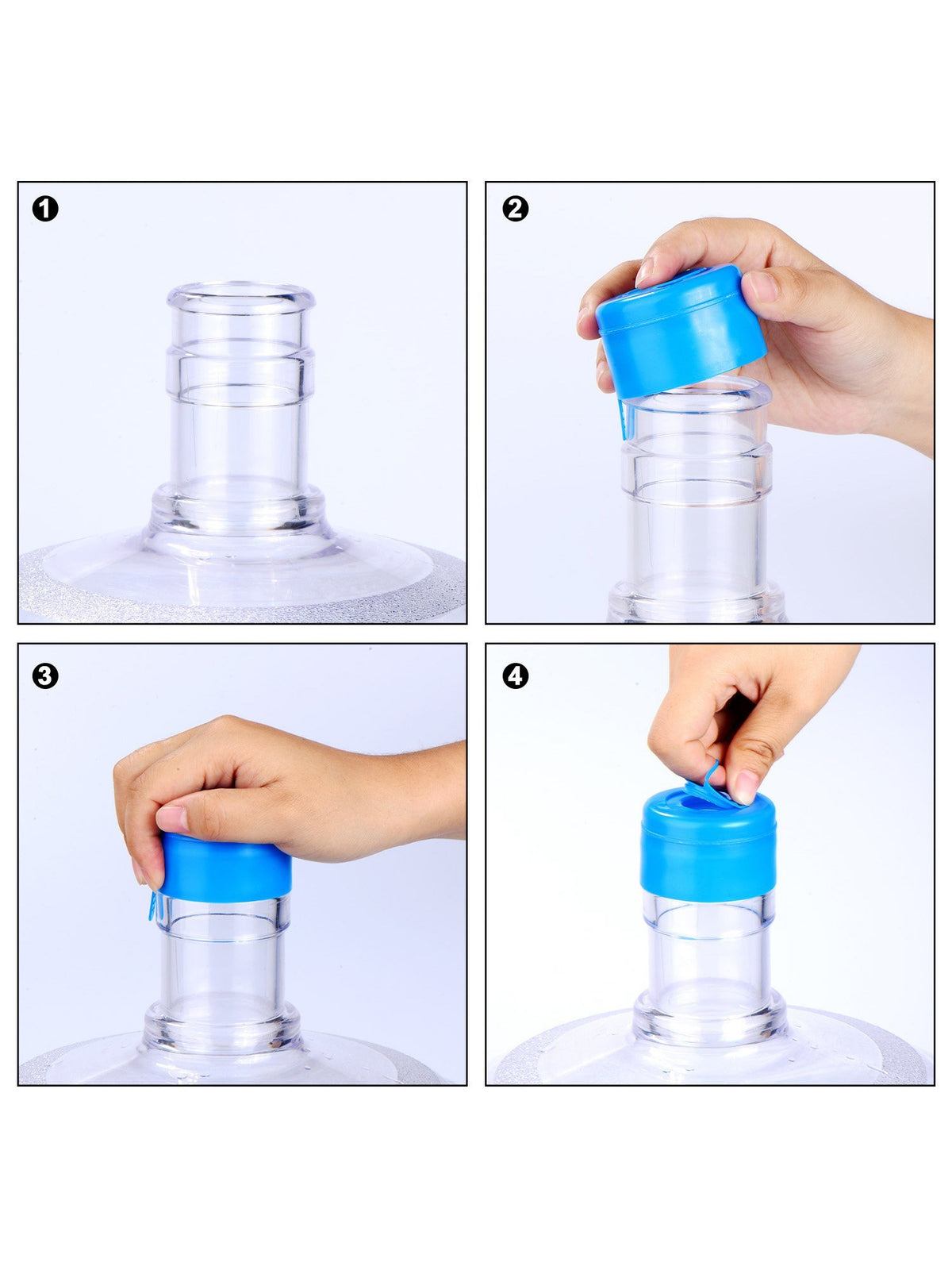 20 Pieces Non Spill 55 mm Water Jug Caps with 1 Piece Bottle Handle O7280