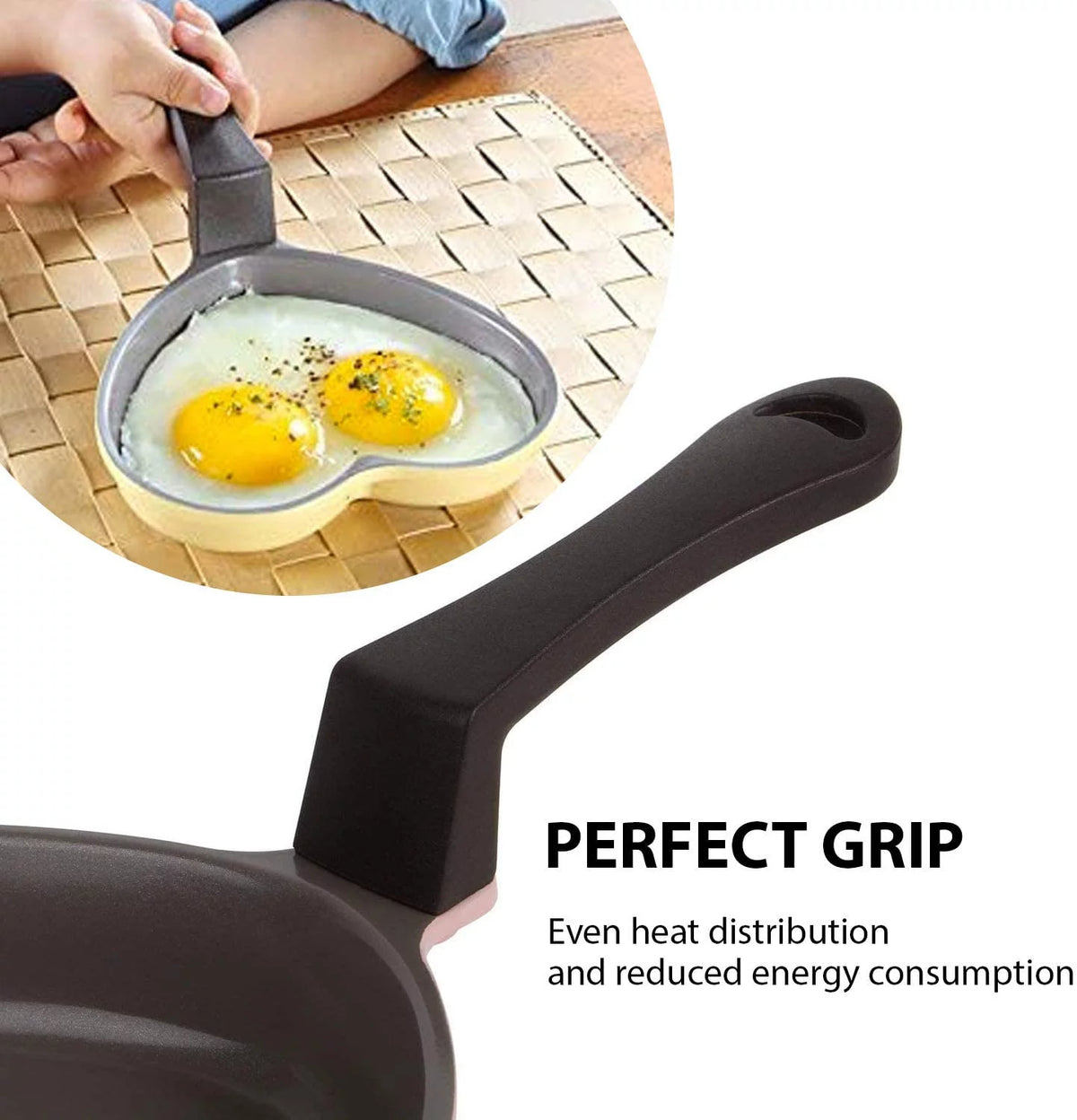 5.5" Ceramic Nonstick Heart-Shaped Egg Pan D416