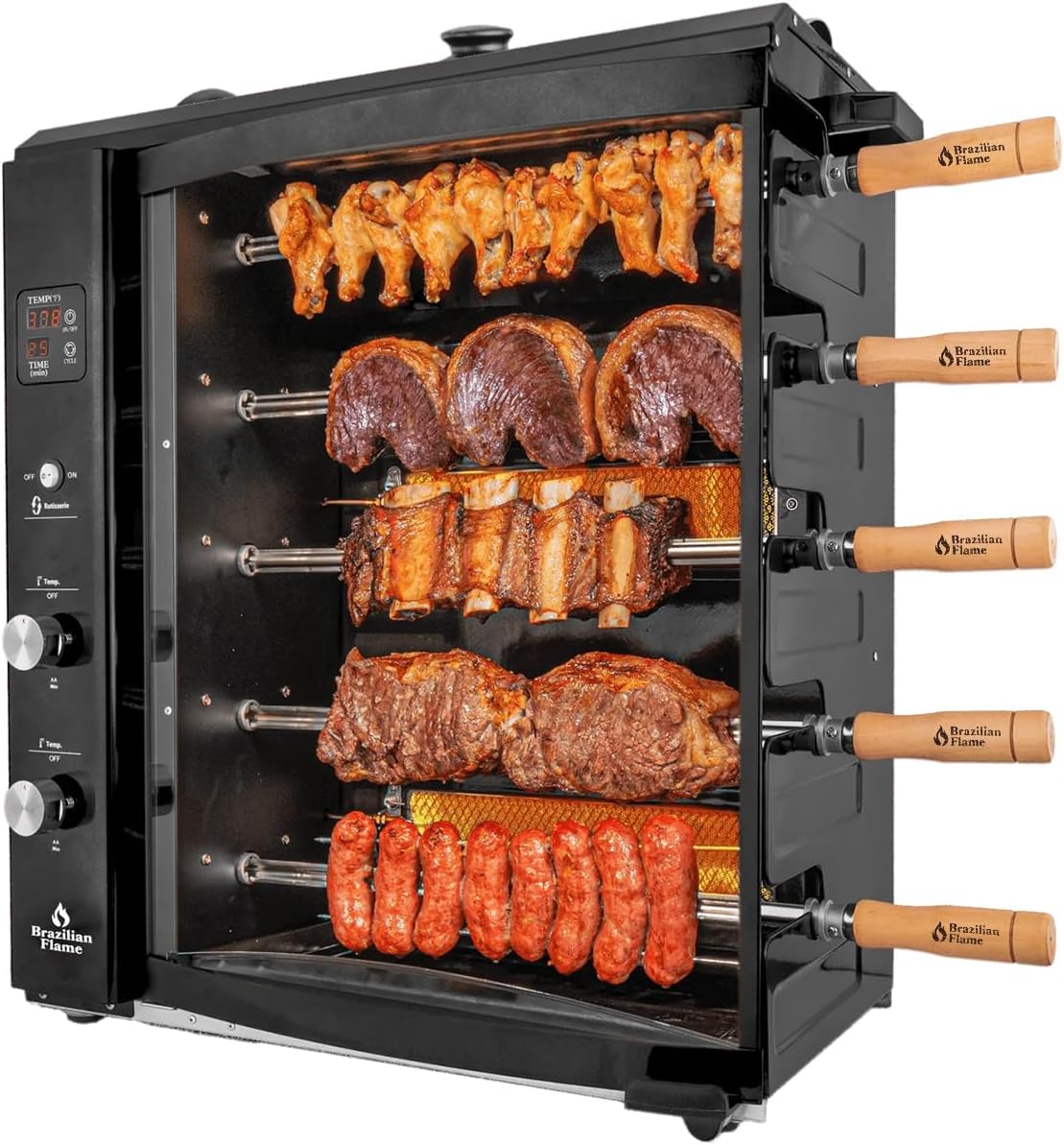 Gas Rotisserie Oven Grill Roaster with Auto Rotating Skewers P7407