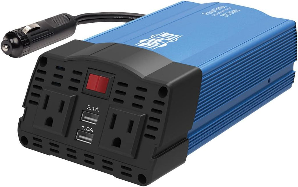 400W Car Power Inverter with 2 Outlets & 2 USB Charging Ports, Gray, Pack of 2 J608