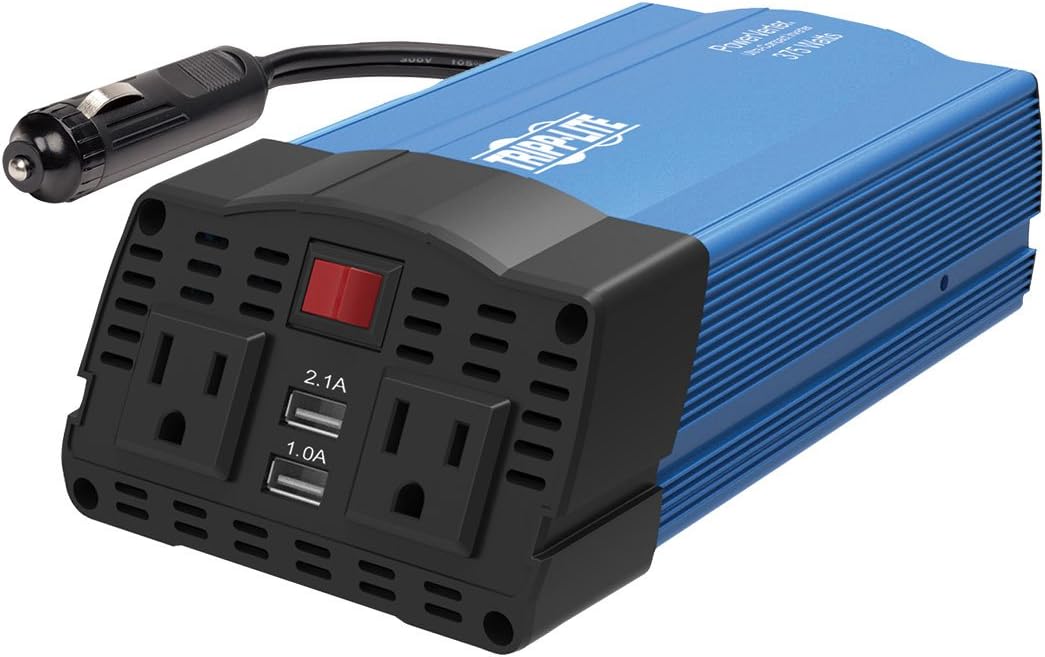 400W Car Power Inverter with 2 Outlets & 2 USB Charging Ports, Gray, Pack of 2 J608