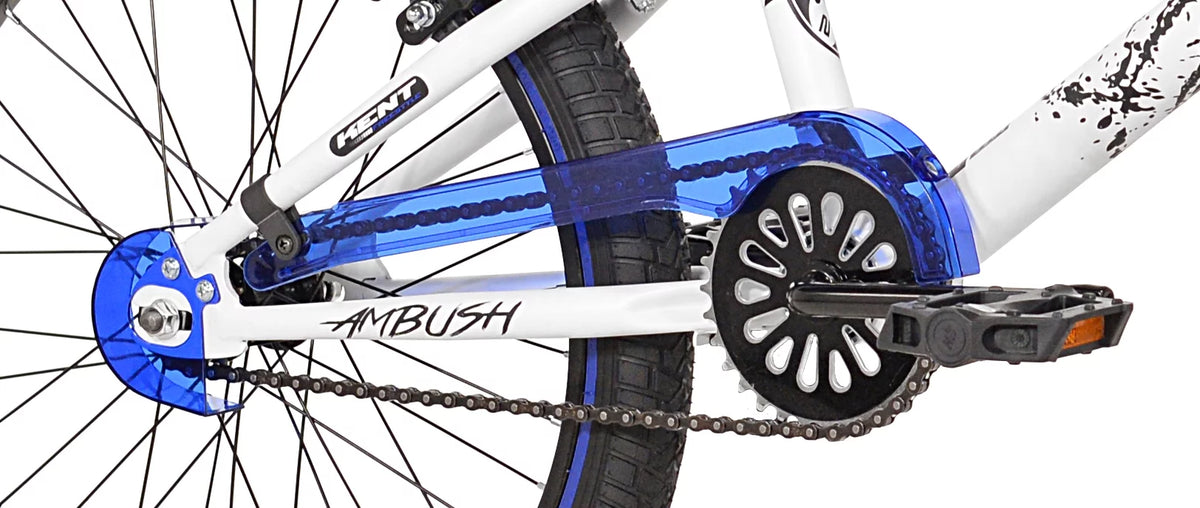 20 In. Boy's BMX Bike, Black with Blue and White Accents B33632