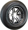 ST225/75R15 Trailer Tire on Black Aluminum 6 Lug Wheel M60700