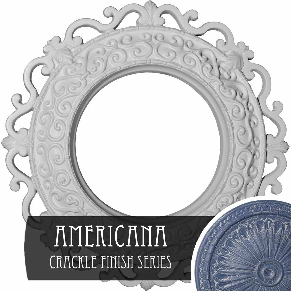 Hand-Painted Americana Crackle Ceiling Medallion Q40267