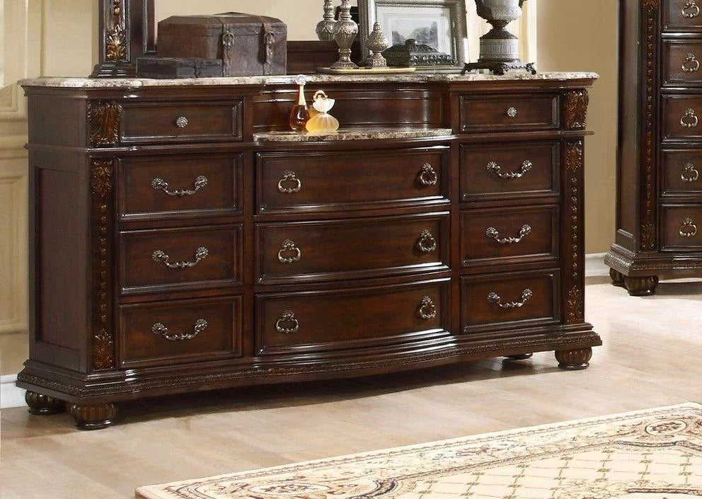 Dark Cherry Queen Bedroom Set 5P with Chest L118720