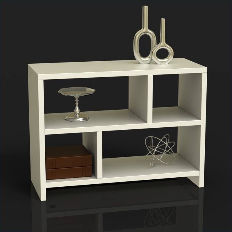 White Bookend Console Table G12526