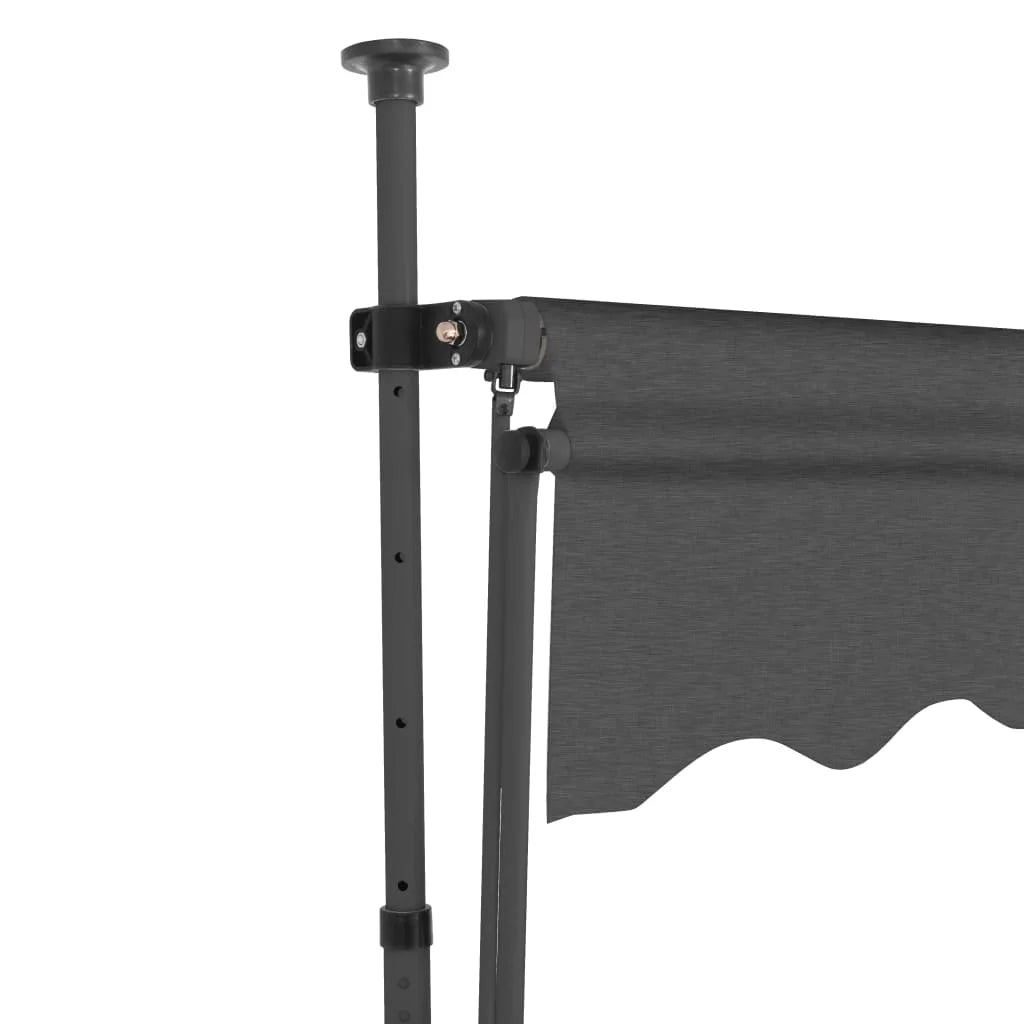 Manual Retractable Awning with LED Outdoor Door Canopy Sunshade Shelter Anthracite 118.1 Inch E311