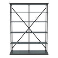 Antique Blue 58-Inch Industrial Metal Bookcase J696913