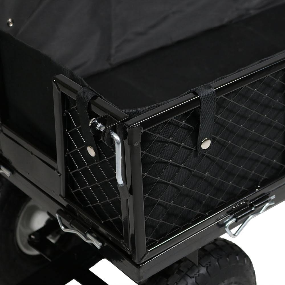 Black Utility Cart with Folding Sides and Liner Y8639