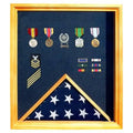 Oak Medal and Flag Display Case I87688