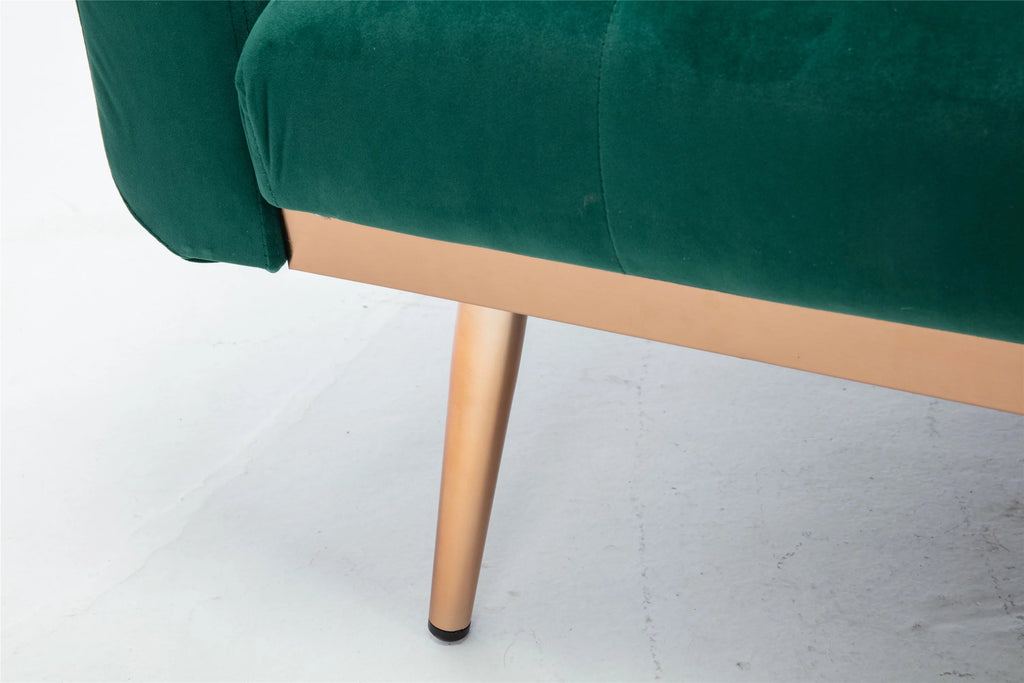 Velvet Accent Sofa with Rose Gold Metal Feet B685