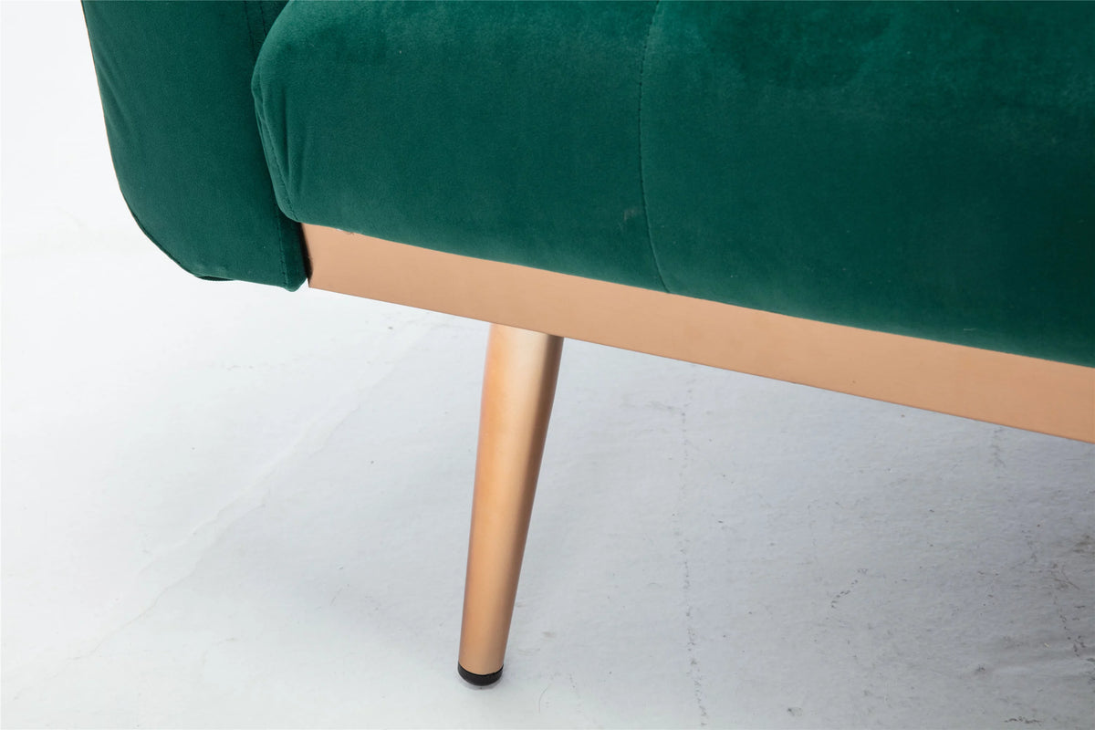 Velvet Accent Sofa with Rose Gold Metal Feet B685