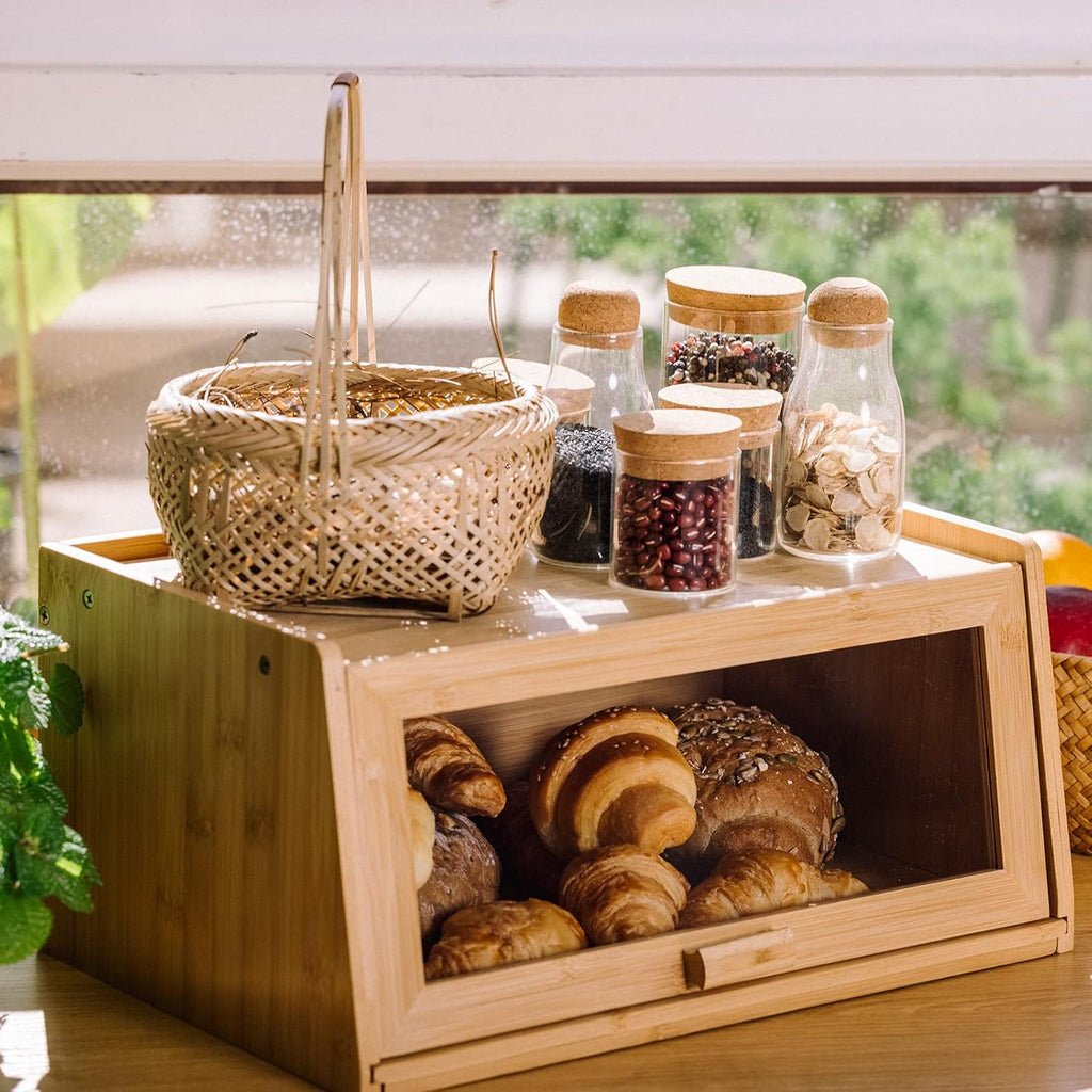 Bamboo Bread Box with Cutting Board W46895
