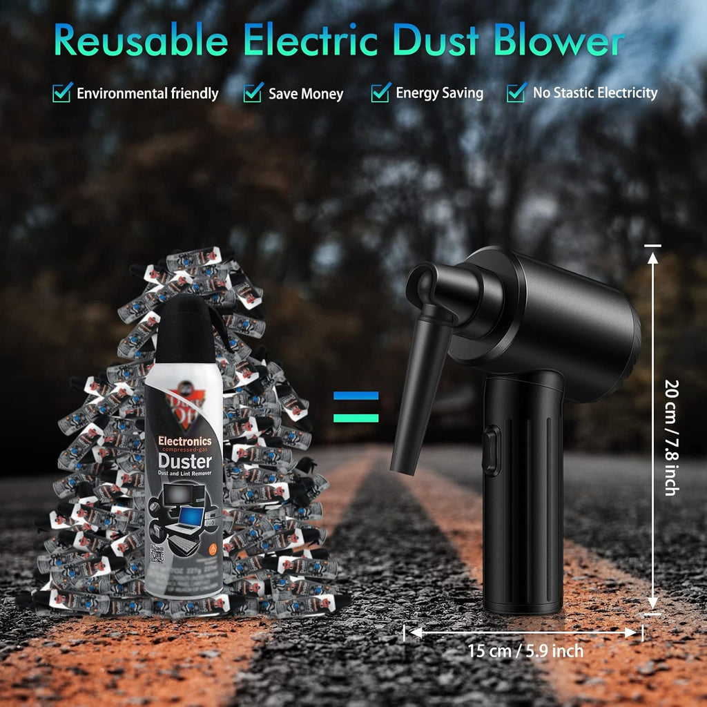 Cordless Electric Air Duster, 90000 RPM Rechargeable 7500mAh F9162