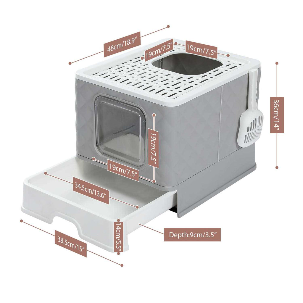 Enclosed 2 Ways Anti-splash Cat Litter Box N453437