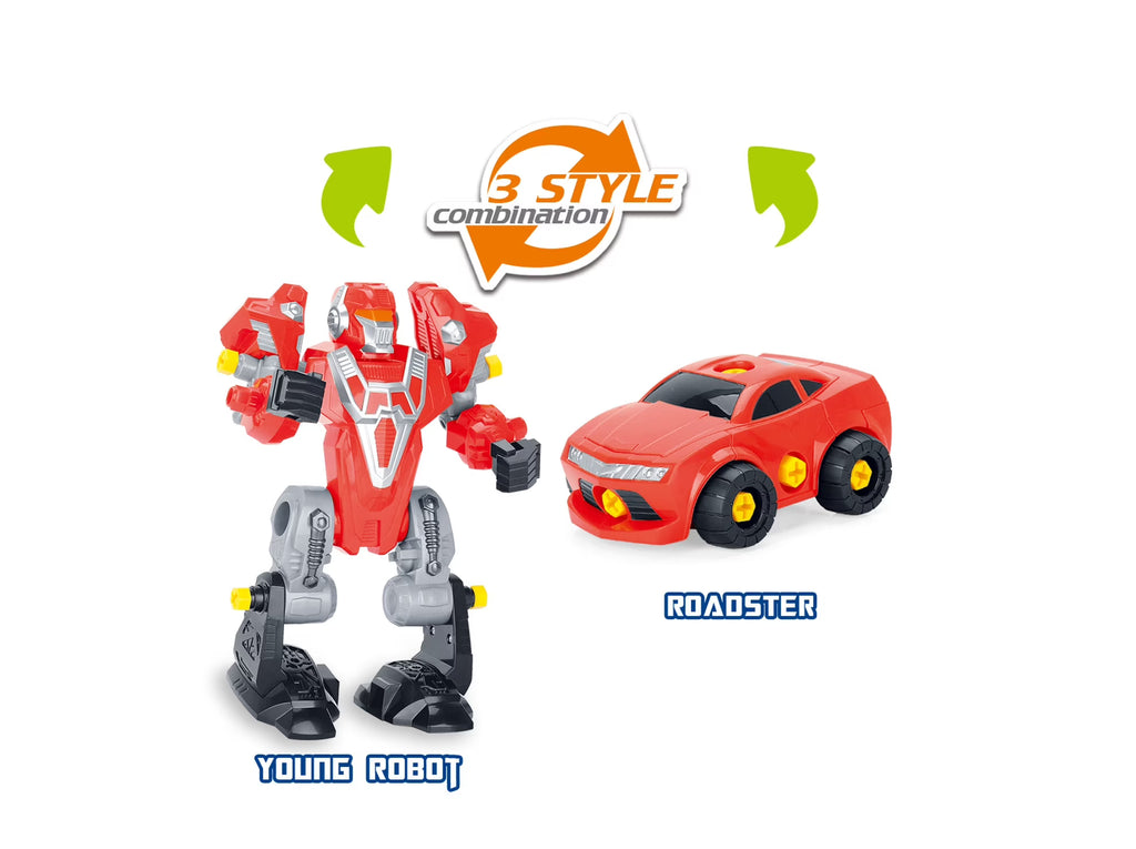 3-In-1 Toy Robot Playset with Electric Play Drill and Screwdriver C129